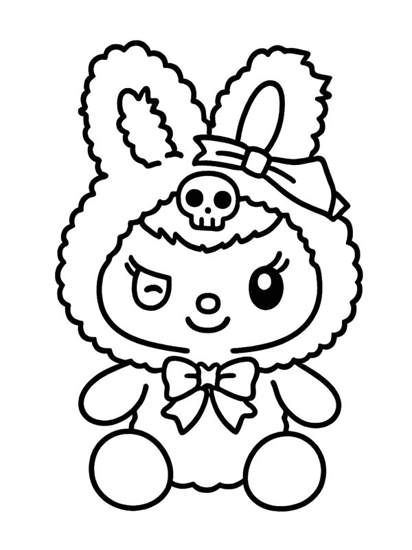 Coelha de Neve Kuromi Desenho para Colorir Coelha de Neve Kuromi Desenho para Colorir
