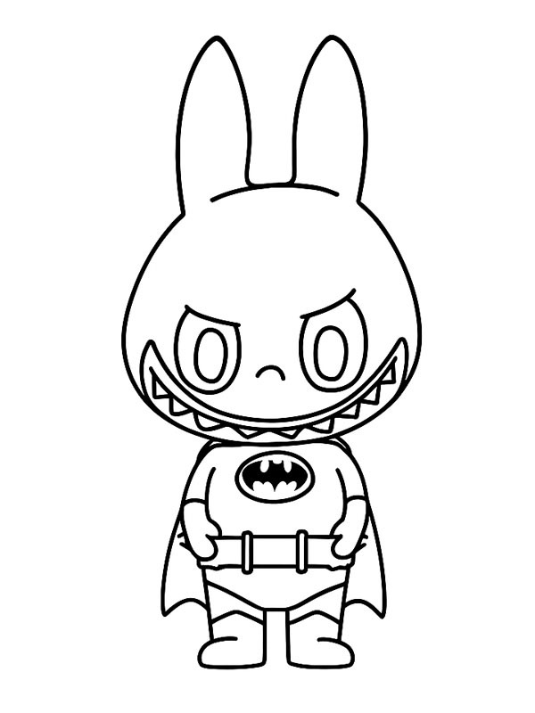 Labubu Batman Desenho para Colorir Labubu Batman Desenho para Colorir