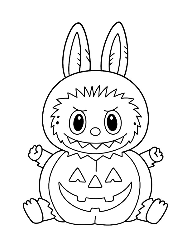 Labubu Halloween Desenho para Colorir Labubu Halloween Desenho para Colorir