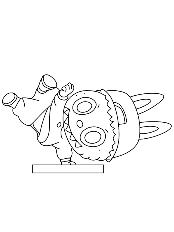 Labubu Garota Hip-hop Desenho para Colorir Labubu Garota Hip-hop Desenho para Colorir