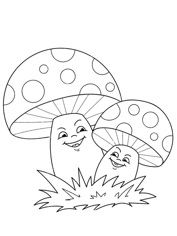 Cogumelos rindo Desenho para Colorir Cogumelos rindo Desenho para Colorir