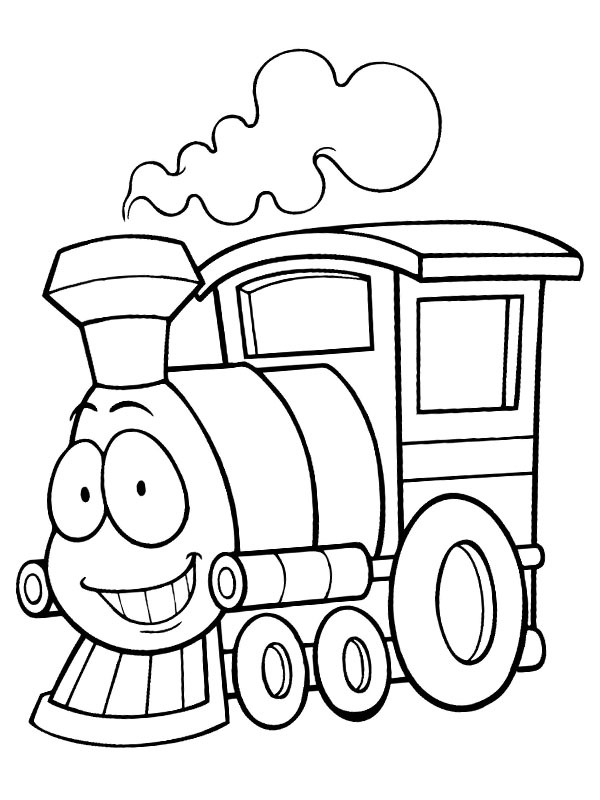 Trem sorridente Desenho para Colorir Trem sorridente Desenho para Colorir
