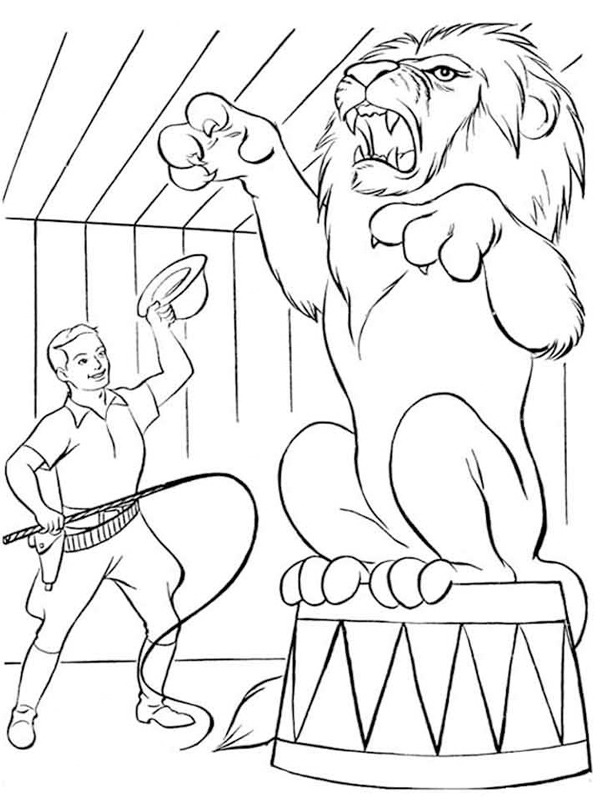 Domador de leões Desenho para Colorir Domador de leões Desenho para Colorir