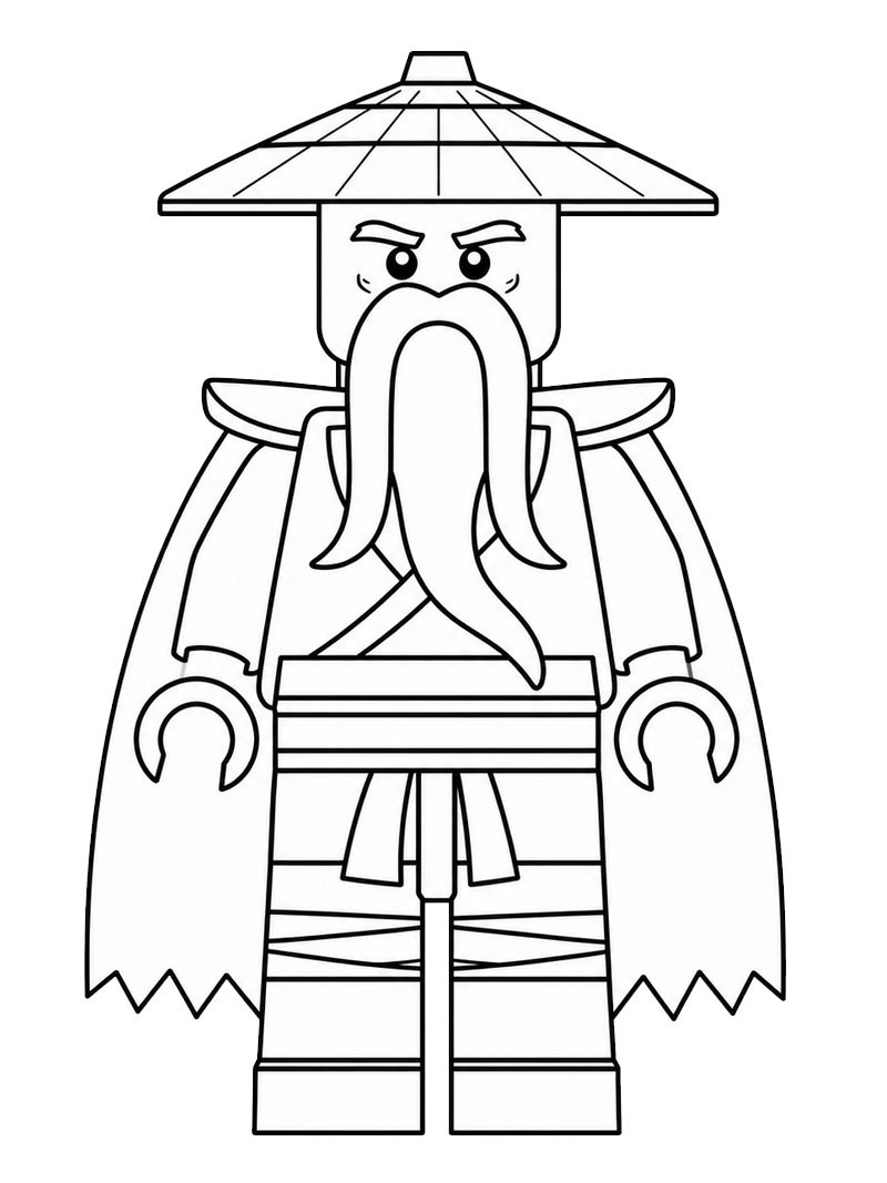 LEGO Ninjago Sensei Wu Desenho para Colorir