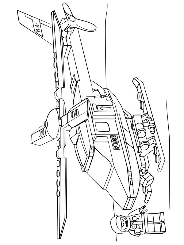 Helicóptero da polícia da LEGO Desenho para Colorir Helicóptero da polícia da LEGO Desenho para Colorir