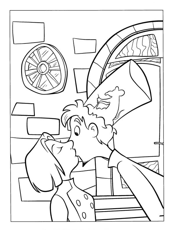 Linguini dá um beijo em Colette Desenho para Colorir Linguini dá um beijo em Colette Desenho para Colorir