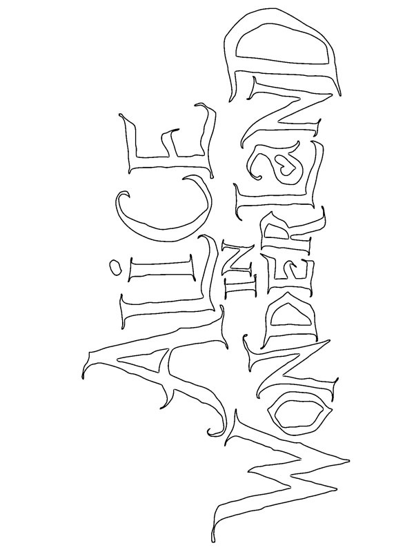 Logotipo Alice no País das Maravilhas Desenho para Colorir Logotipo Alice no País das Maravilhas Desenho para Colorir