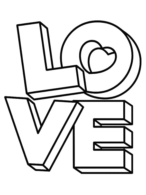 Love 3D Desenho para Colorir Love 3D Desenho para Colorir