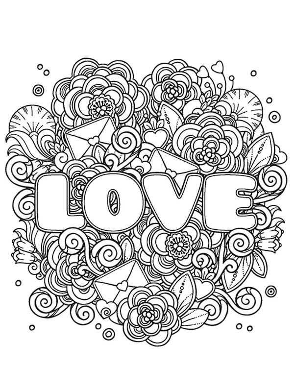 Amor para adultos Desenho para Colorir Amor para adultos Desenho para Colorir