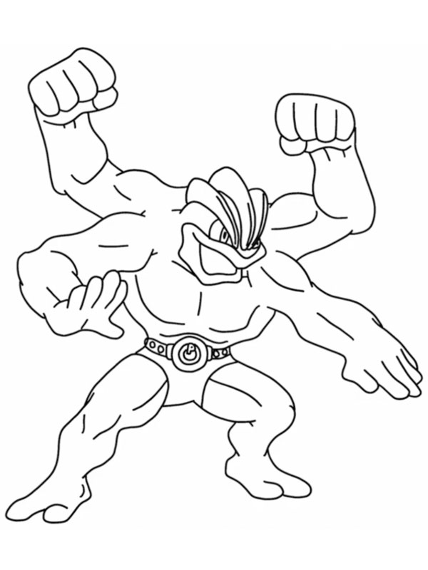 Machamp (Pokémon) Desenho para Colorir Machamp (Pokémon) Desenho para Colorir