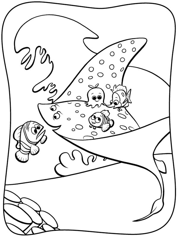 Marlin leva Nemo para a escola Desenho para Colorir Marlin leva Nemo para a escola Desenho para Colorir