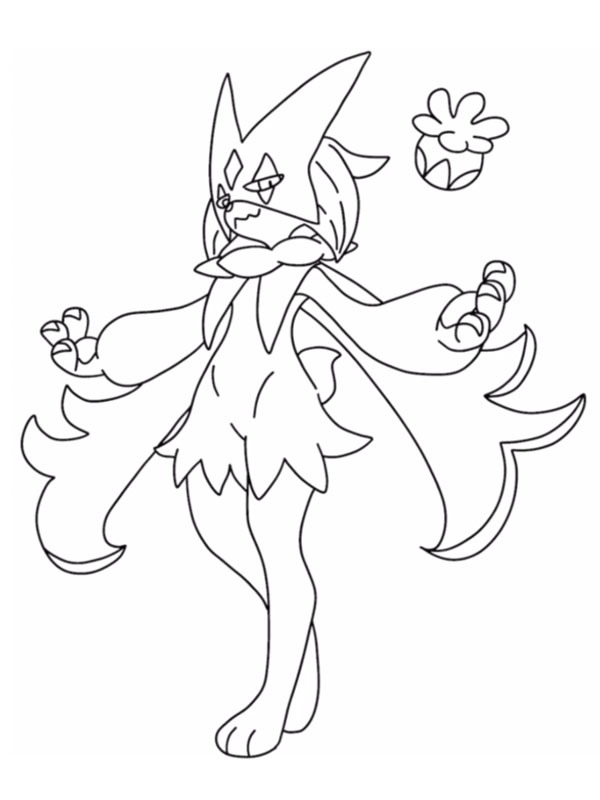 Meowscarada (Pokémon) Desenho para Colorir Meowscarada (Pokémon) Desenho para Colorir