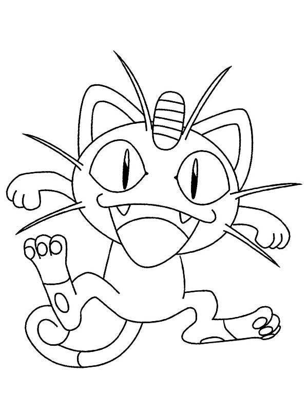 Meowth (Pokémon) Desenho para Colorir Meowth (Pokémon) Desenho para Colorir
