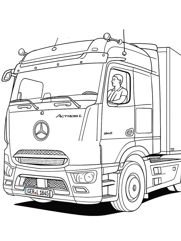 Mercedes-Benz Actros L Desenho para Colorir Mercedes-Benz Actros L Desenho para Colorir