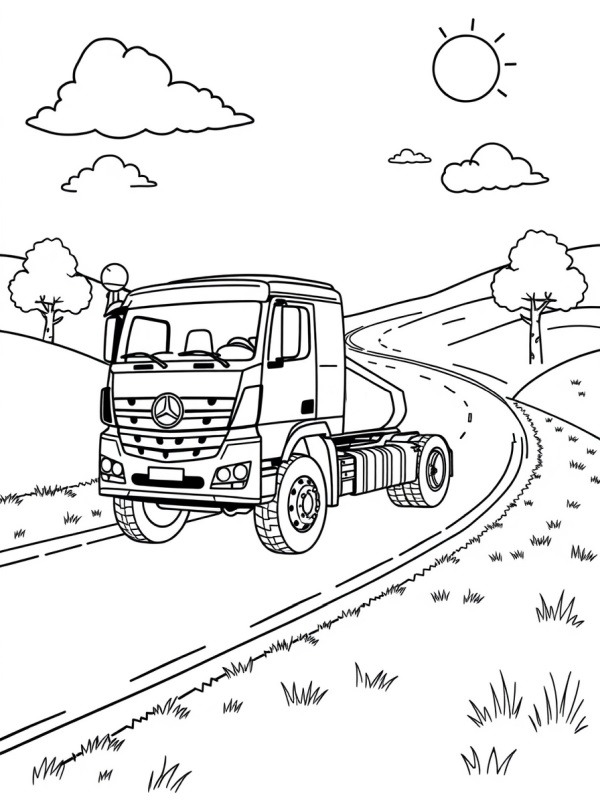 Caminhão Mercedes-Benz Desenho para Colorir Caminhão Mercedes-Benz Desenho para Colorir