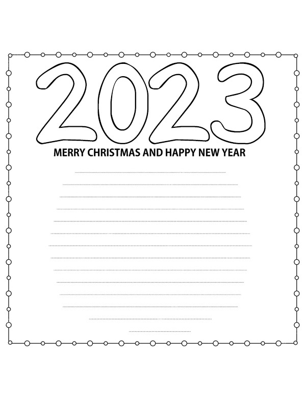 Feliz Natal e Próspero Ano Novo 2023 Desenho para Colorir Feliz Natal e Próspero Ano Novo 2023 Desenho para Colorir