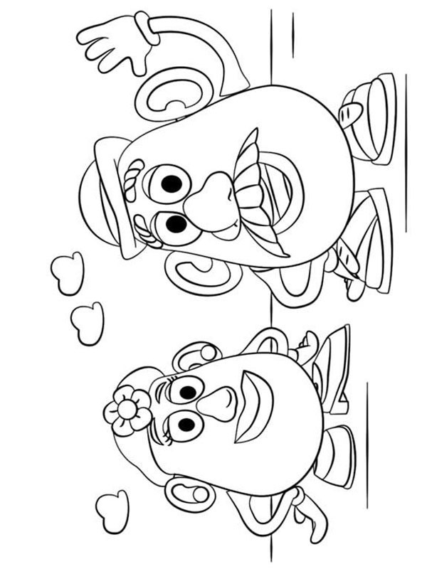Sr. e Sra. Cabeça de Batata Desenho para Colorir Sr. e Sra. Cabeça de Batata Desenho para Colorir