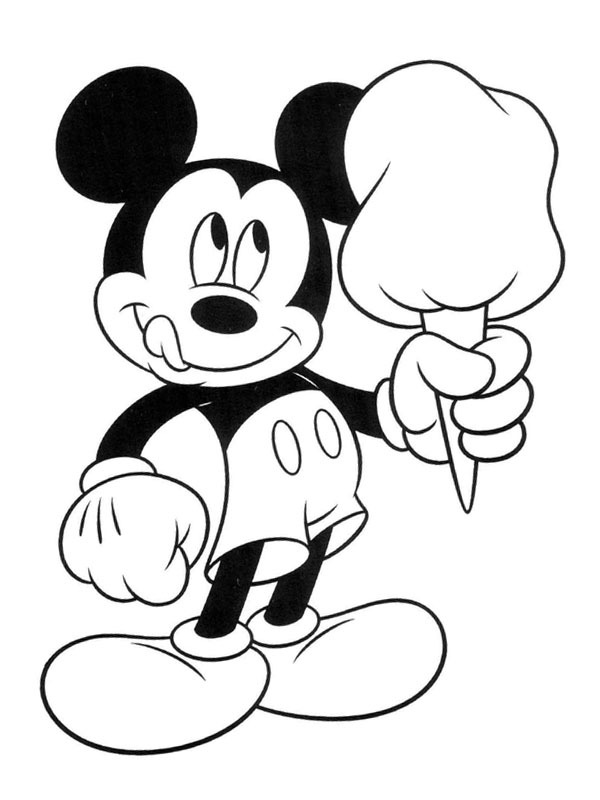 Mickey Mouse tomando sorvete Desenho para Colorir Mickey Mouse tomando sorvete Desenho para Colorir