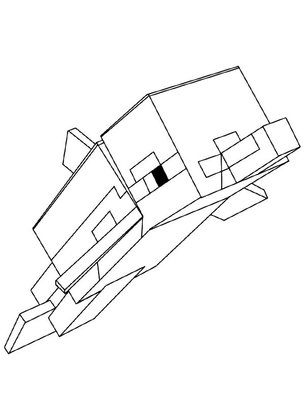 Golfinho do Minecraft Desenho para Colorir Golfinho do Minecraft Desenho para Colorir