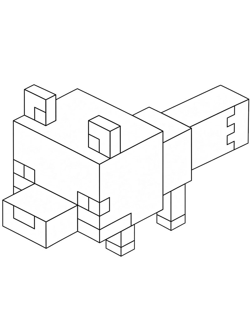 Raposa do Minecraft Desenho para Colorir Raposa do Minecraft Desenho para Colorir
