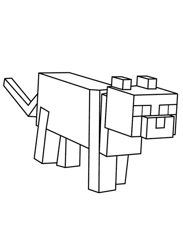 Ocelote do Minecraft Desenho para Colorir Ocelote do Minecraft Desenho para Colorir