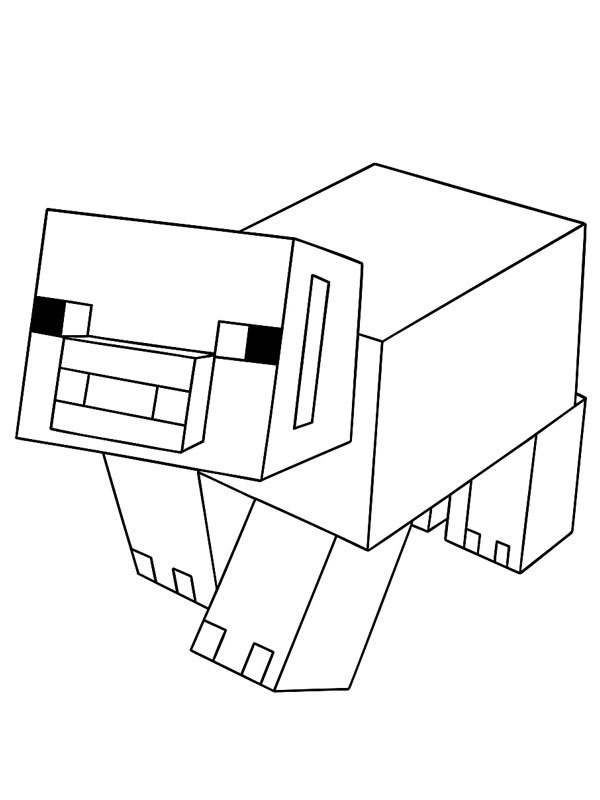 Porco do Minecraft Desenho para Colorir Porco do Minecraft Desenho para Colorir