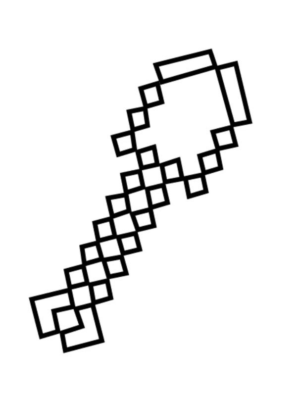 Pá do Minecraft Desenho para Colorir Pá do Minecraft Desenho para Colorir