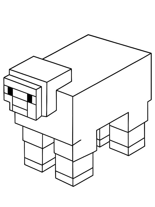 Ovelha do Minecraft Desenho para Colorir Ovelha do Minecraft Desenho para Colorir