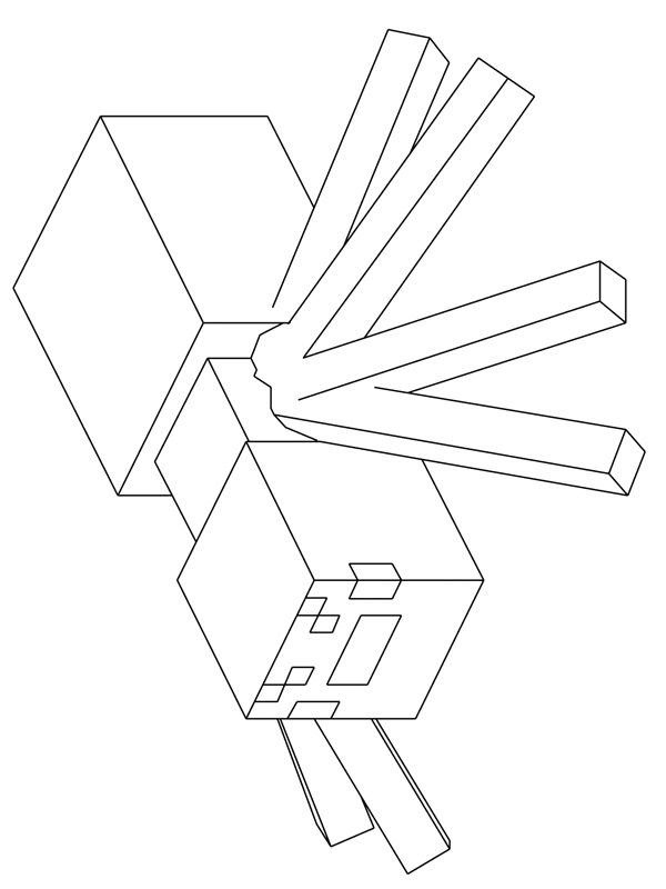 Aranha do Minecraft Desenho para Colorir Aranha do Minecraft Desenho para Colorir