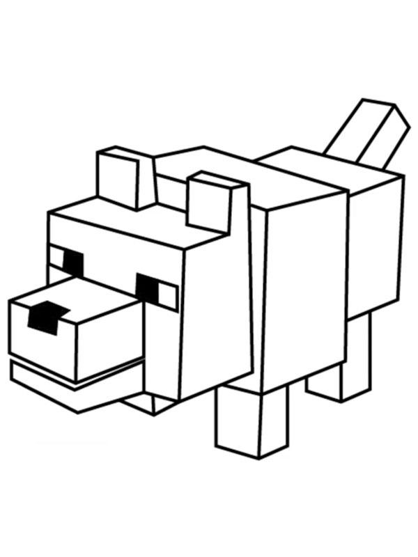 Lobo do Minecraft Desenho para Colorir Lobo do Minecraft Desenho para Colorir