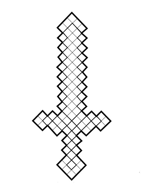 Espada do Minecraft Desenho para Colorir Espada do Minecraft Desenho para Colorir