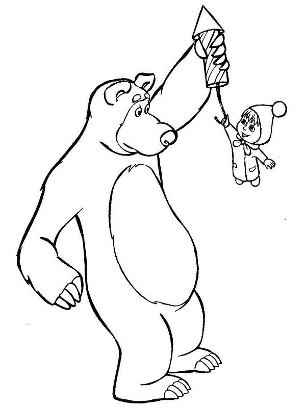Masha, o Urso e Masha Desenho para Colorir Masha, o Urso e Masha Desenho para Colorir