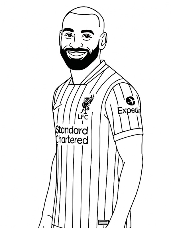 Mohamed Salah Desenho para Colorir Mohamed Salah Desenho para Colorir