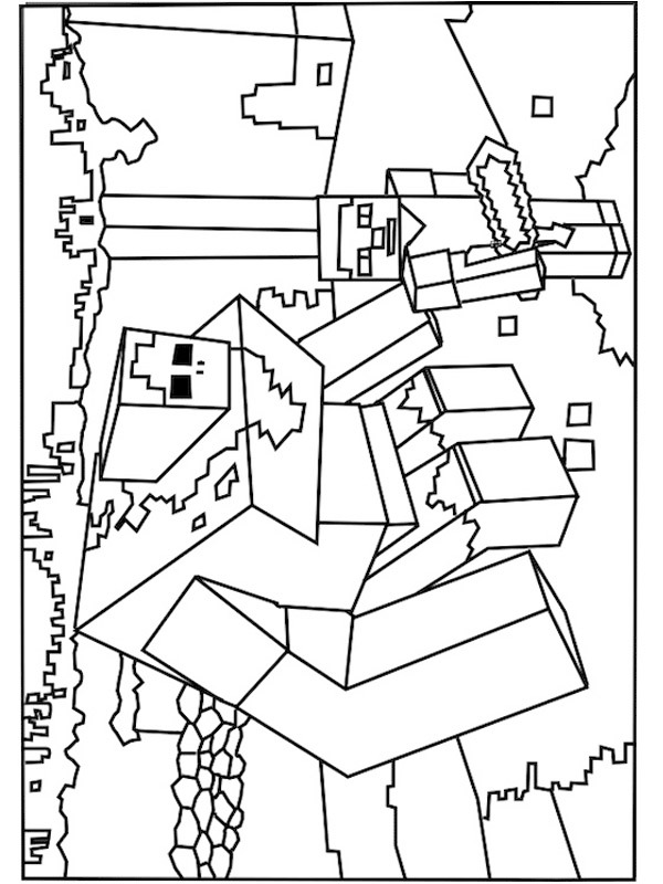 Monstro do Minecraft Desenho para Colorir Monstro do Minecraft Desenho para Colorir