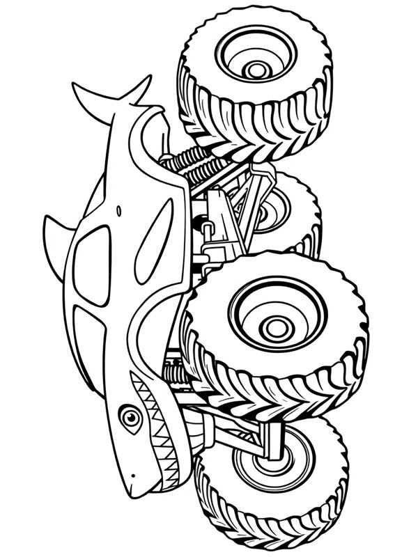 Caminhão monstro tubarão Desenho para Colorir Caminhão monstro tubarão Desenho para Colorir