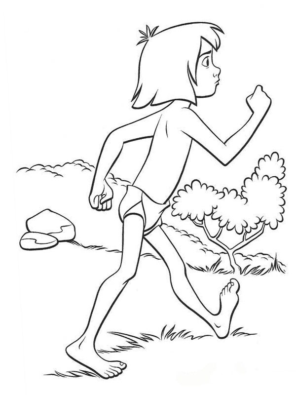 Mogli caminhando Desenho para Colorir Mogli caminhando Desenho para Colorir