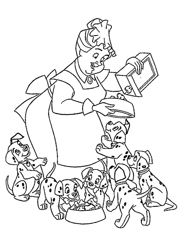 Nannie alimenta os filhotes Desenho para Colorir Nannie alimenta os filhotes Desenho para Colorir