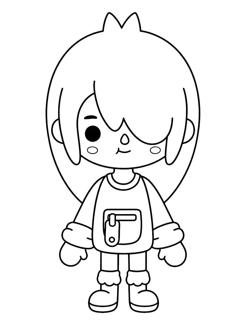 Nari (Toca Boca) Desenho para Colorir