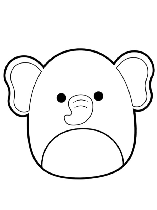 Elefante Mila Squishmallows Desenho para Colorir Elefante Mila Squishmallows Desenho para Colorir