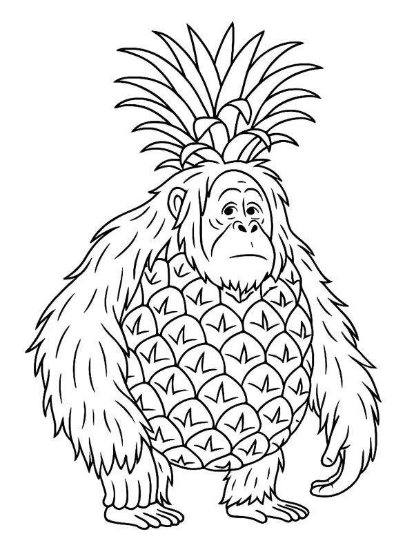 Orangutini Ananasini Desenho para Colorir Orangutini Ananasini Desenho para Colorir