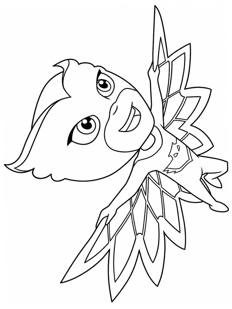 Corujita (Her&oacute;is de Pijama) Desenho para Colorir