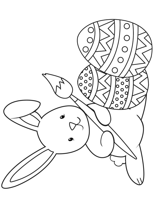 Pintando ovo de Páscoa Desenho para Colorir Pintando ovo de Páscoa Desenho para Colorir