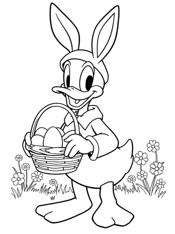 Coelho da Páscoa Pato Donald Desenho para Colorir Coelho da Páscoa Pato Donald Desenho para Colorir