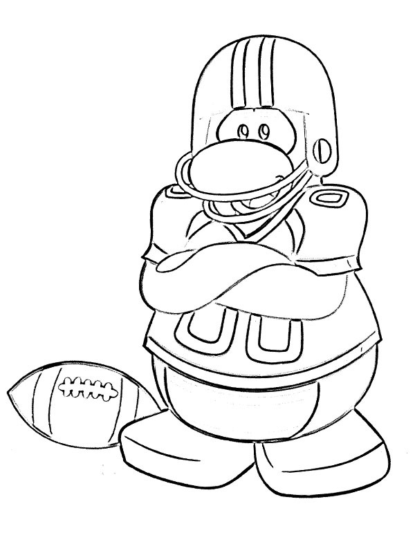 Pinguim jogador de rúgbi Desenho para Colorir Pinguim jogador de rúgbi Desenho para Colorir