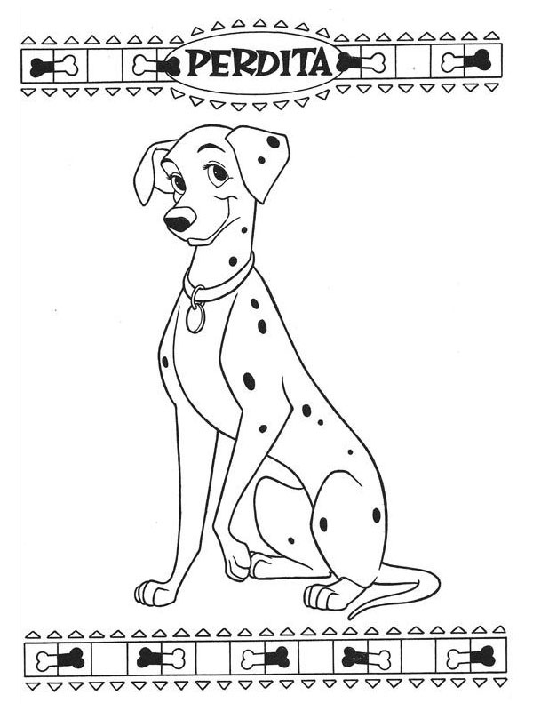 Dálmata Perdita (101 Dálmatas) Desenho para Colorir Dálmata Perdita (101 Dálmatas) Desenho para Colorir