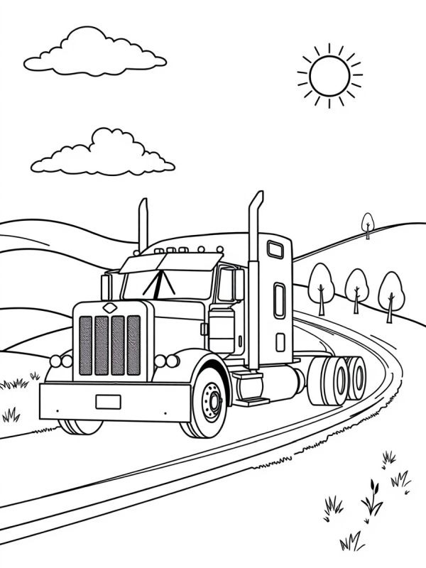 Caminhão Peterbilt Desenho para Colorir Caminhão Peterbilt Desenho para Colorir