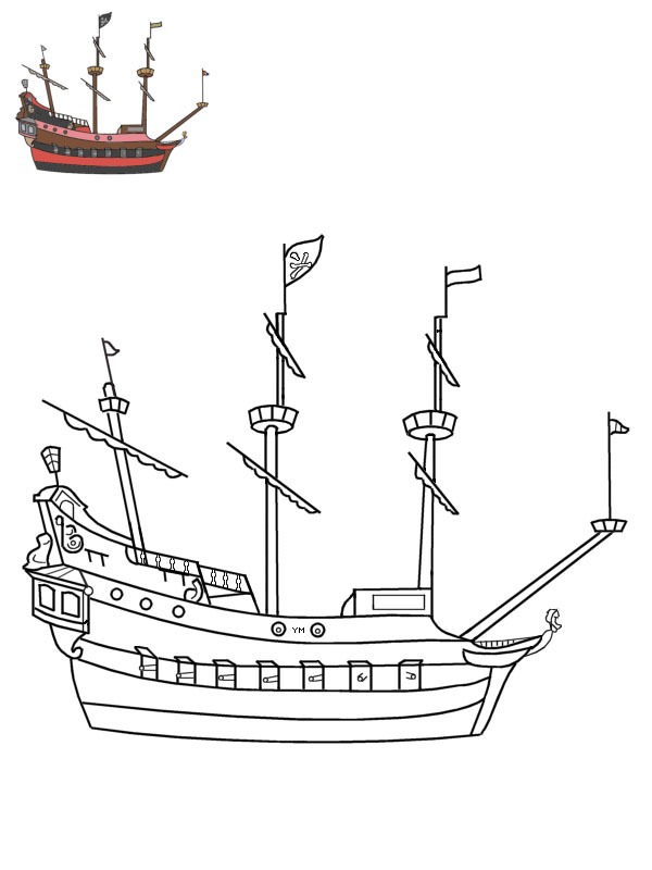 Galeão Pirata (Disneyland) Desenho para Colorir Galeão Pirata (Disneyland) Desenho para Colorir
