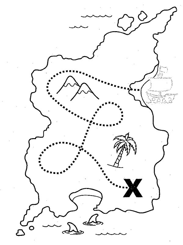 Mapa pirata Desenho para Colorir Mapa pirata Desenho para Colorir