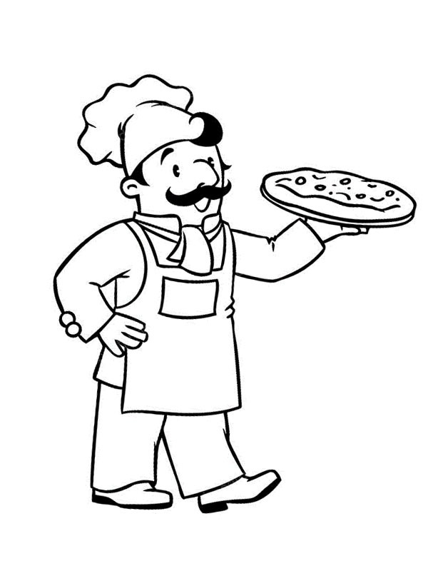 Pizzaiolo Desenho para Colorir Pizzaiolo Desenho para Colorir