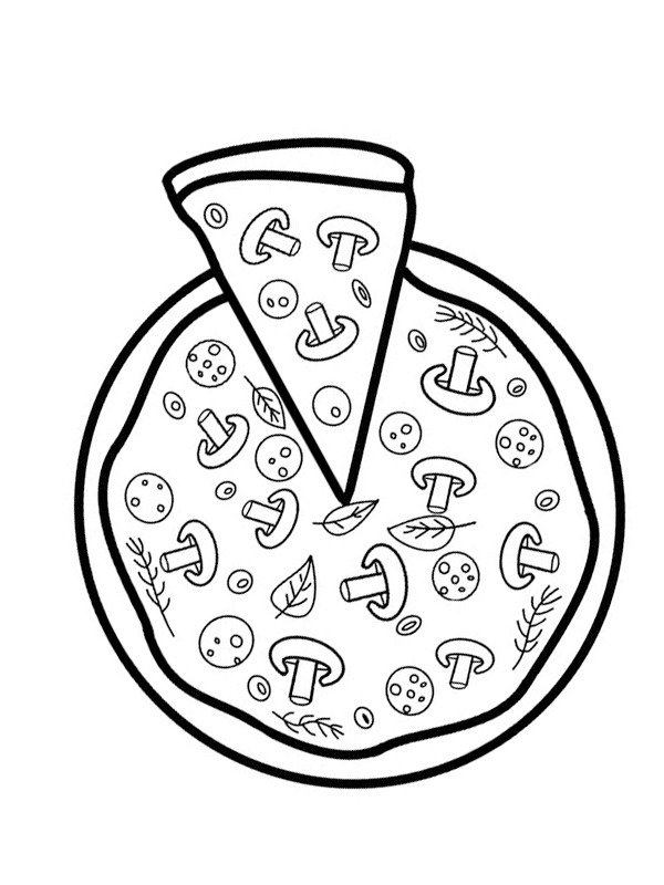 Pizza Funghi Desenho para Colorir Pizza Funghi Desenho para Colorir